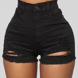 Fashion Nova black ripped jeans